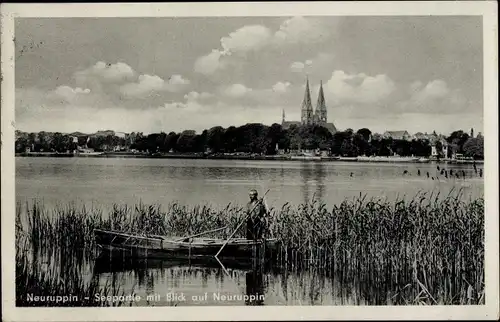 Ak Neuruppin in Brandenburg, Seepartie mit Blick auf Neuruppin