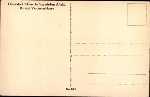 Ak Oberstdorf im Oberallgäu, Pension Veroneserklause