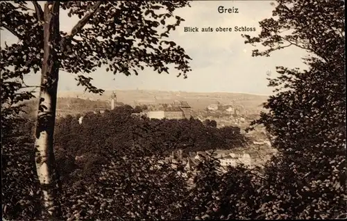 Ak Greiz im Vogtland, Blick aufs obere Schloss