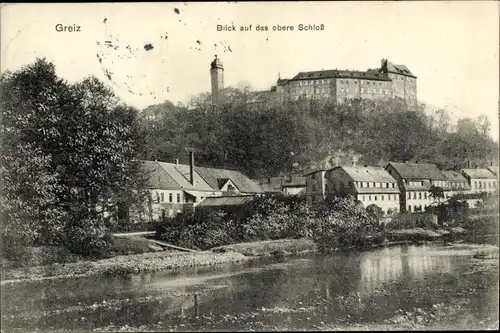 Ak Greiz im Vogtland, Blick auf das obere Schloß