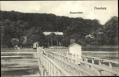 Ak Wassersleben Harrislee in Schleswig Holstein, Seesteg