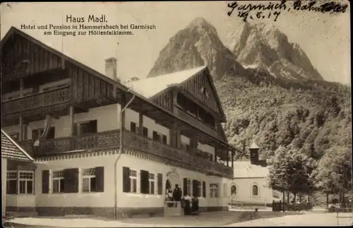 Ak Hammersbach Grainau in Oberbayern, Haus Madl, Hotel Hammersbach