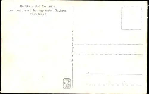 Ak Bad Gottleuba in Sachsen, Heilstätte, Männerhaus 6