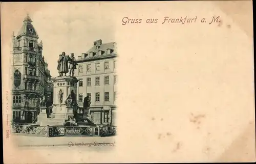 Ak Frankfurt am Main, Gutenberg Denkmal