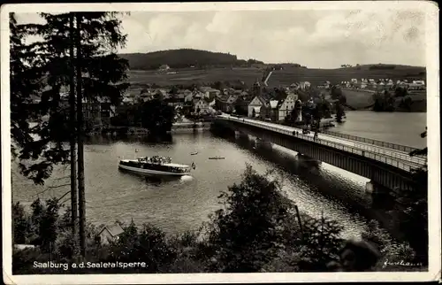 Ak Saalburg in Thüringen, Saaletalsperre, Stausee