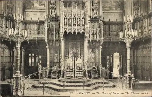 Ak London City England, The House of Lords, The Throne
