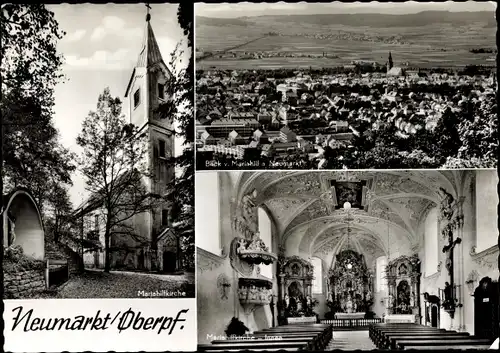 Ak Neumarkt in der Oberpfalz, Mariahilfkirche, Inneres, Altar, Panorama