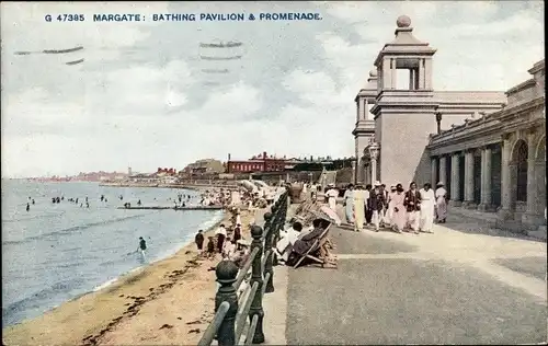 Ak Margate Kent England, Bathing Pavilion, Promenade