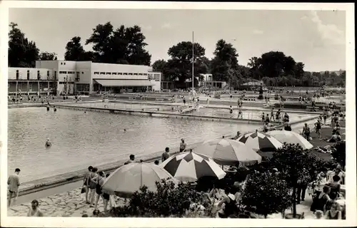 Ak Margitsziget Margareteninsel Budapest Ungarn, Strand, Wellenbad