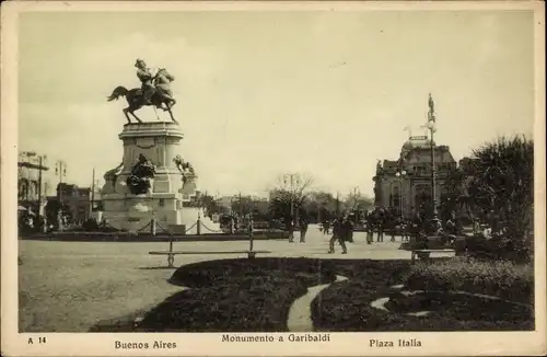Ak Buenos Aires Argentinien, Monumento a Garibaldi