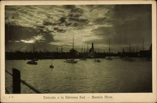 Ak Buenos Aires Argentinien, Entrada a la Darsena Sud