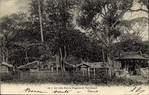 Ak Vietnam, Un Lieu Sacre, Pagode et Tombeau