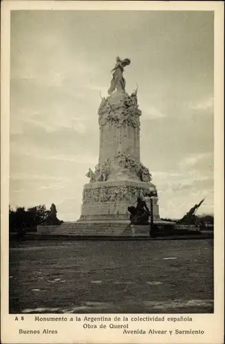 Ak Buenos Aires Argentinien, Monumento a la Argentina de la colectividad espanola