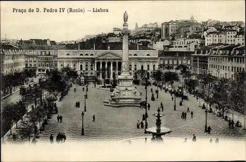 Ak Lisboa Lissabon Portugal, Praca de D. Pedra IV, Rocio