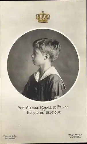 Passepartout Ak Prinz Leopold von Belgien, Portrait