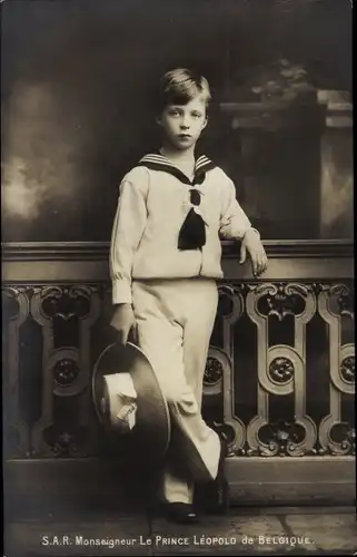 Ak Prinz Leopold von Belgien, Portrait