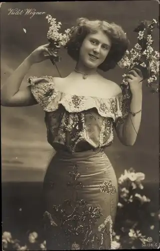 Ak Sängerin Violet Wegner, Portrait