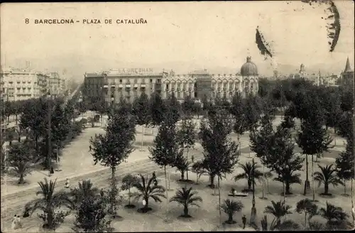Ak Barcelona Katalonien Spanien, Plaza de Cataluna
