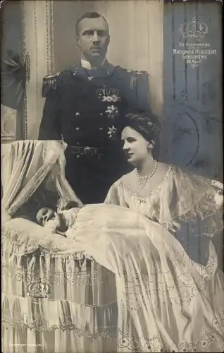 Ak Königin Wilhelmina, Prinz Hendrik, Heinrich zu Mecklenburg, Prinzessin Juliana im Kinderbett