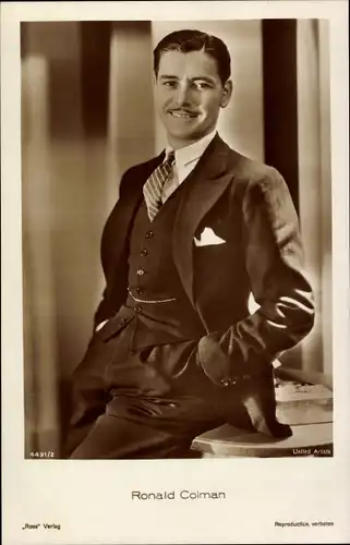 Ak Schauspieler Ronald Colman, Portrait, Ross Verlag 4431/2