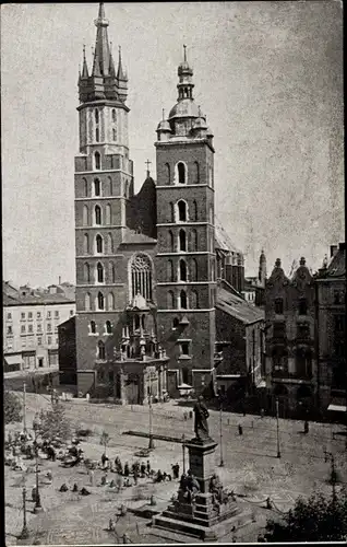 Ak Kraków Krakau Polen, Notre Dame Kirche, Straßenseite
