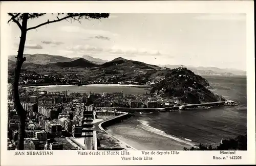 Ak Donostia San Sebastian Baskenland, Vista desde el Monte Ulia