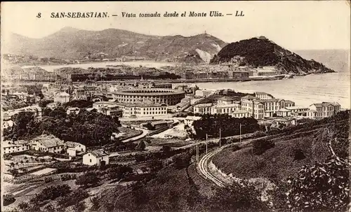 Ak Donostia San Sebastian Baskenland, Vista tomada desde el Monte Ulia