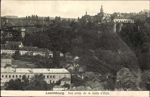 Ak Luxemburg, Vue prise de la route d'Eich