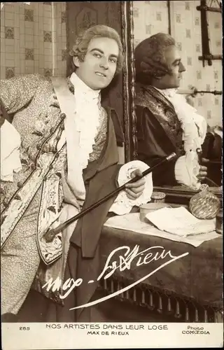 Ak Schauspieler Max de Rieux, Nos Artistes dans leur Loge, Portrait