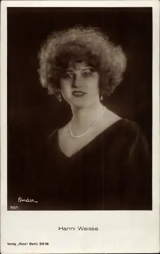 Ak Schauspielerin Hanni Weisse, Portrait