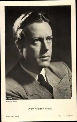 Ak Schauspieler Wolf Albach Retty, Portrait, Anzug, Krawatte