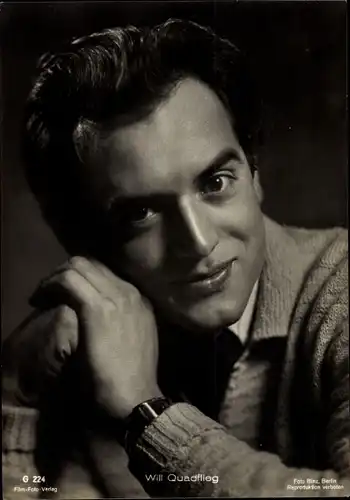 Ak Schauspieler Will Quadflieg, Portrait, Film Foto Verlag G 224, Foto Binz, Strickpullover