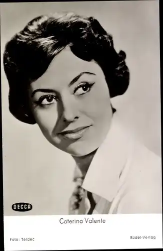 Ak Schauspielerin und Sängerin Caterina Valente, Portrait, Decca