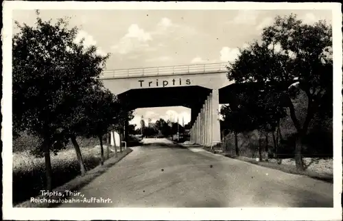 Ak Triptis in Thüringen, Reichsbahn Auffahrt