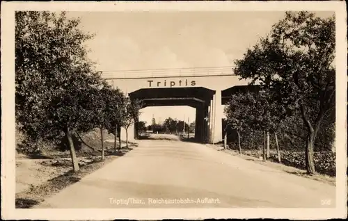 Ak Triptis in Thüringen, Reichsbahn Auffahrt