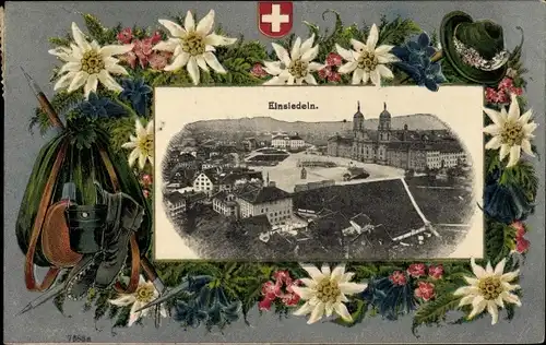 Präge Passepartout Ak Einsiedeln Kt. Schwyz Schweiz, Kloster