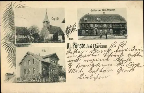 Ak Klein Förste Harsum in Niedersachsen, Kapelle, Gasthof, Villa