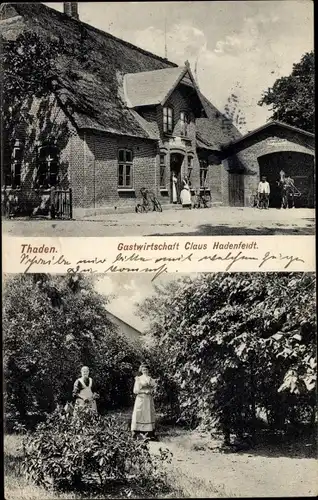 Ak Thaden in Holstein, Gastwirtschaft, Gartenpartie