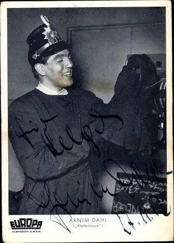 Ak Schauspieler Arnim Dahl in Klettermax, Autogramm