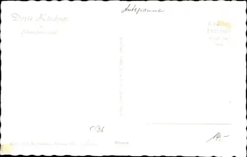 Ak Schauspielerin Doris Kirchner, Schwedenmädel, Portrait, Autogramm