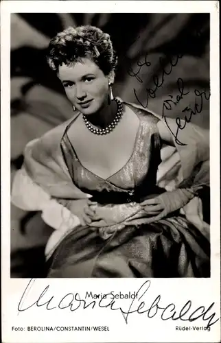 Ak Schauspielerin Maria Sebaldt, Portrait, Autogramm, Film Die heilige Lüge