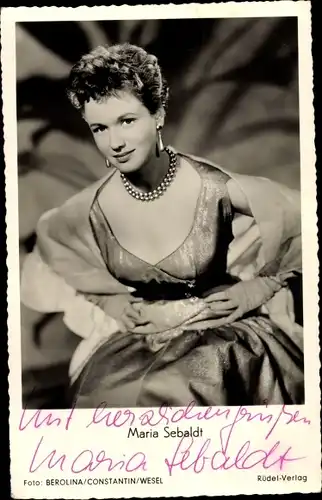 Ak Schauspielerin Maria Sebaldt, Portrait, Autogramm, Film Die heilige Lüge