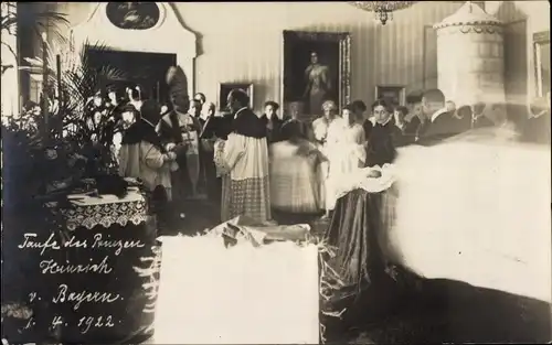 Foto Ak Taufe des Prinzen Heinrich von Bayern 1.4.1922