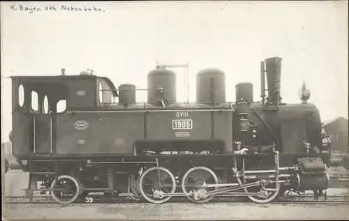 Foto Ak Dampflokomotive 1905, K. bayer. Staatsbahn Nebenbahn