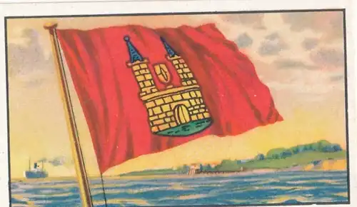 Sammelbild Reedereiflaggen der Welthandelsflotte, Bild 32 Deutschland, Fehmarn Linie Burg