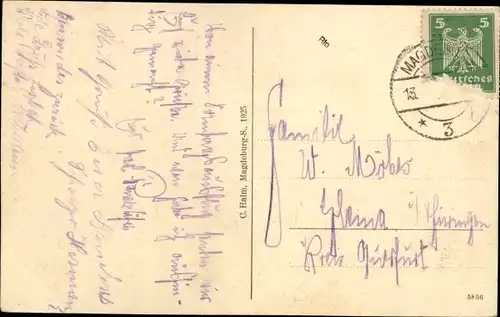 Ak Calenberge Magdeburg, Wolters Gasthof, Kirche