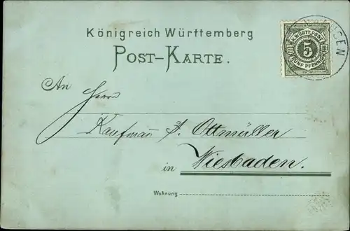 Vorläufer Mondschein Litho Waldenbuch in Württemberg, Kirche