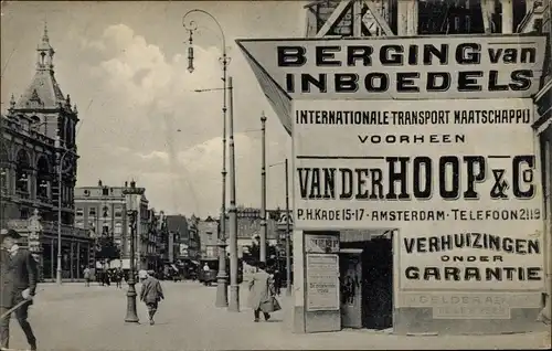 Ak Amsterdam Nordholland Niederlande, Werbung, Berging van Inboedels, Internationale Transport