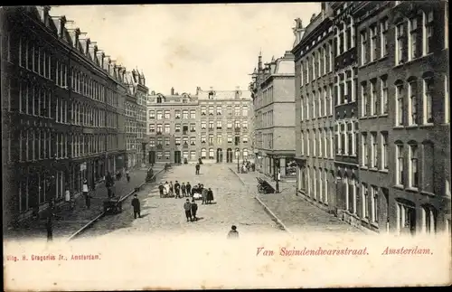 Ak Amsterdam Nordholland Niederlande, Van Swindendwarsstraat