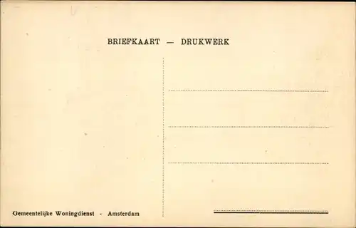 Ak Amsterdam Nordholland Niederlande, Arbeiderswoningen, Transvaalstraat